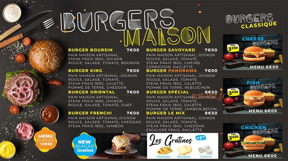 Panorama food — carte page 1