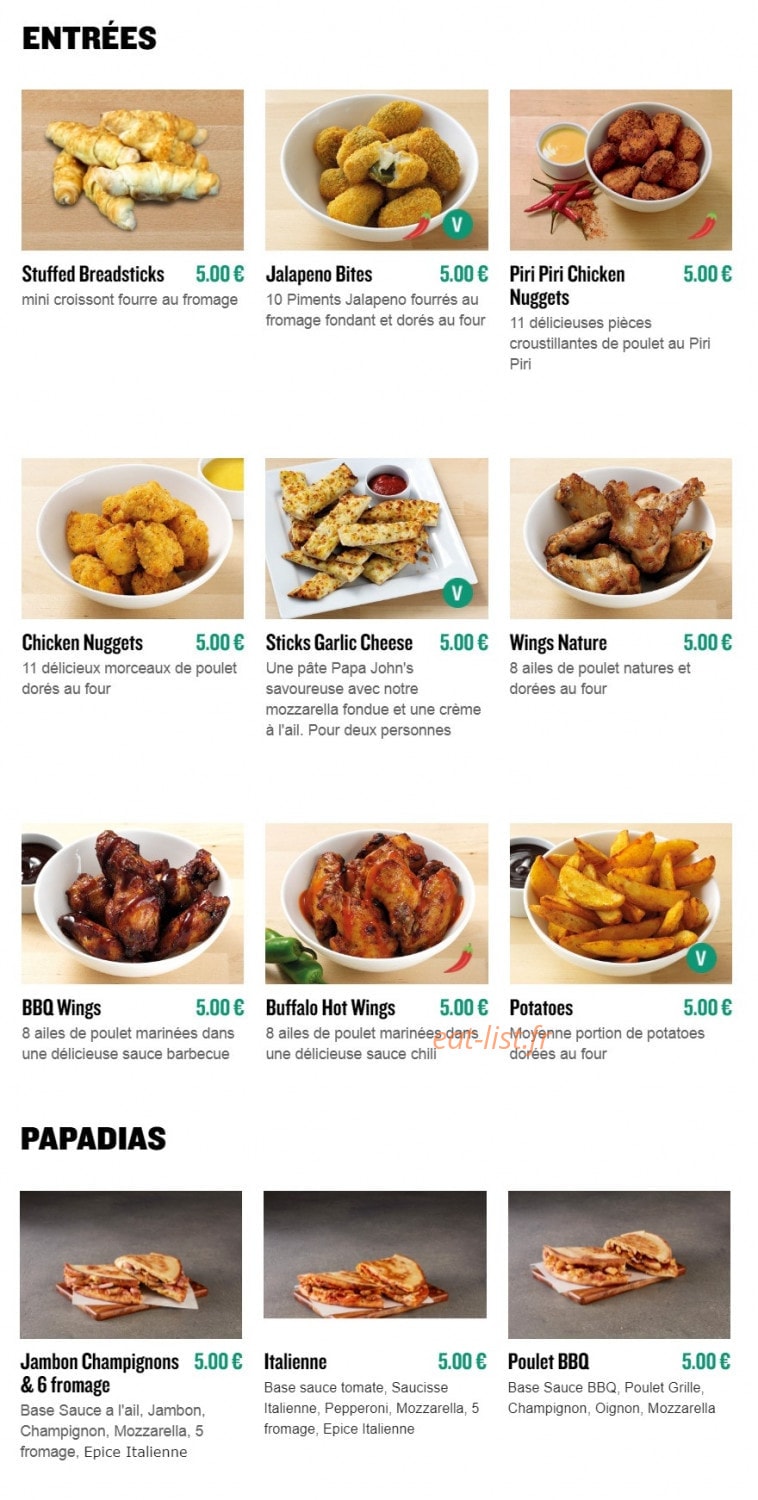 Papa John's Pizza — carte page 4