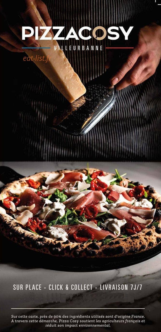 Pizza Cosy — carte page 1