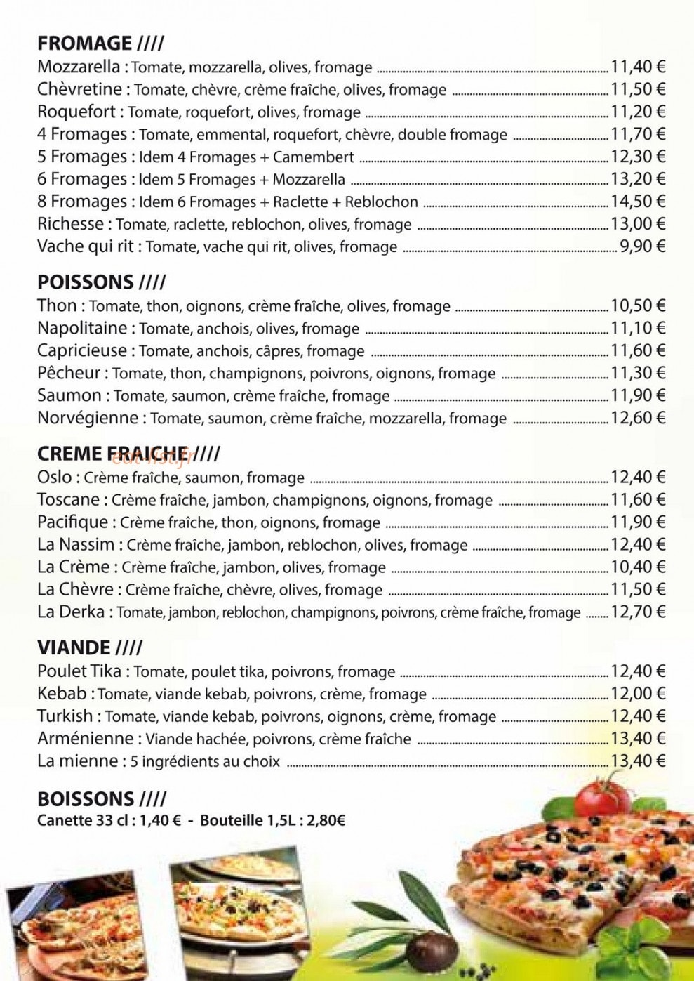 Pizza léo — carte page 3
