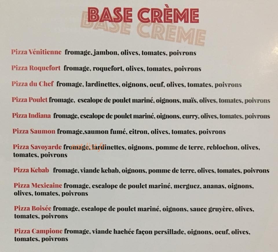 Pizza Pala — carte page 2