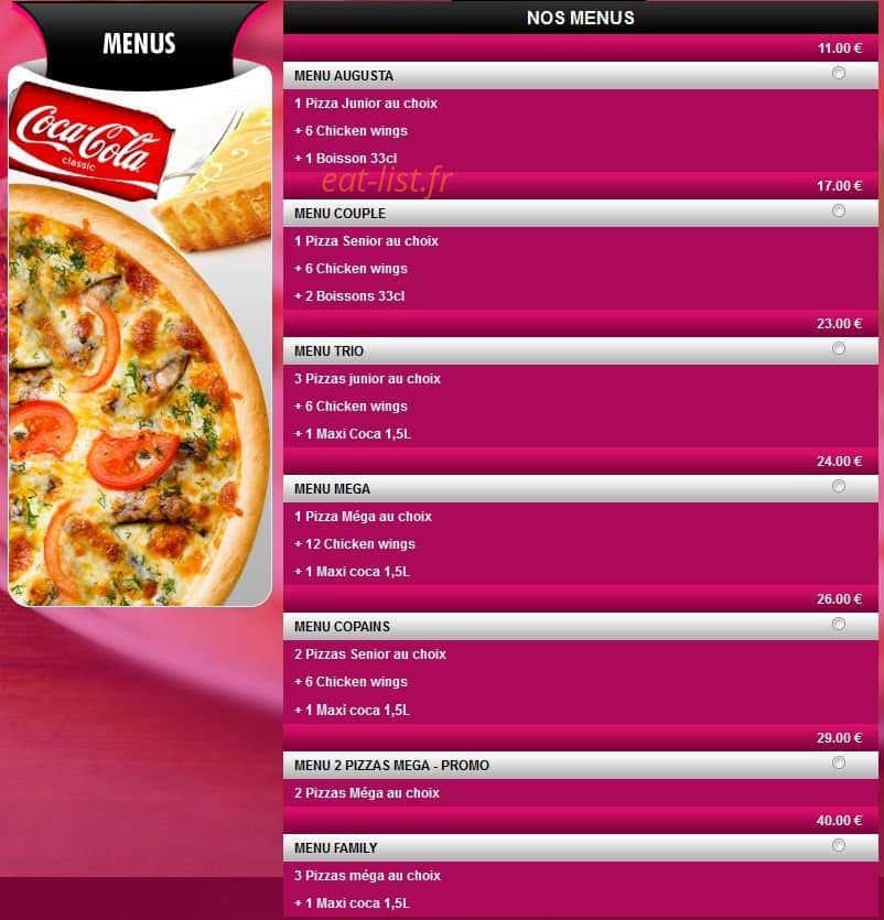 Pizza Story — carte page 2
