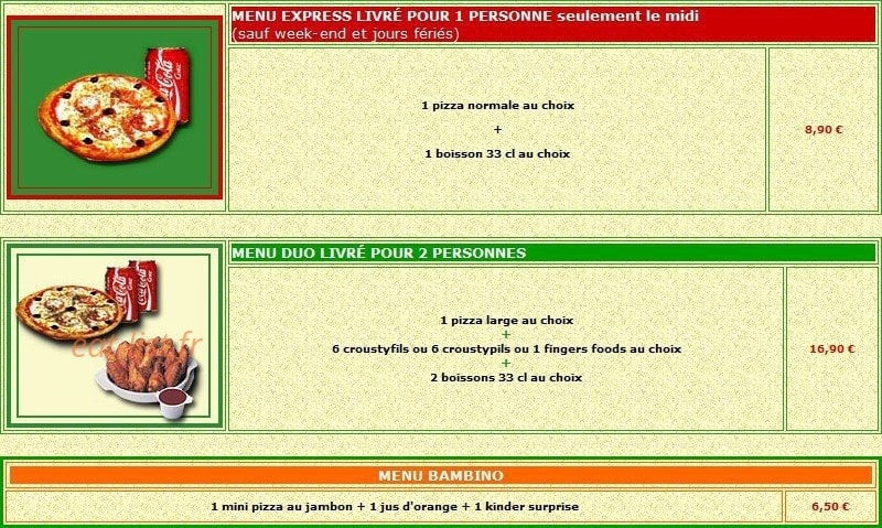 Pizza Story — carte page 3