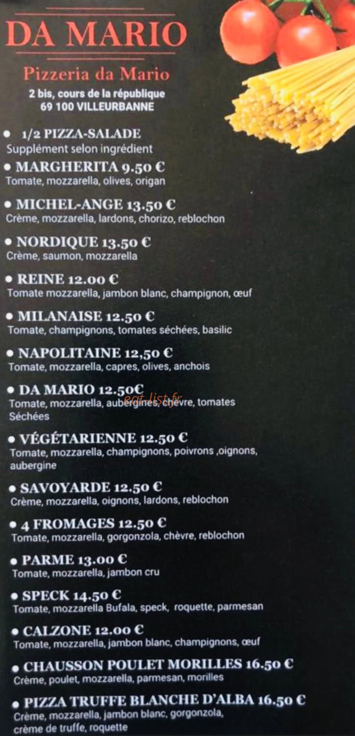 Pizzeria Da Mario — carte page 2