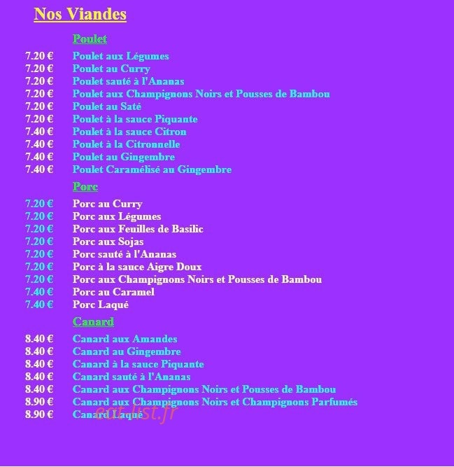 Resto PhiLong — carte page 4