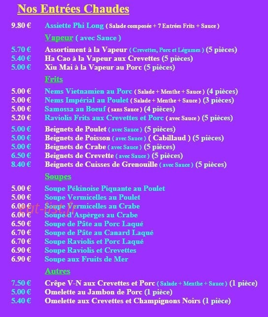 Resto PhiLong — carte page 2