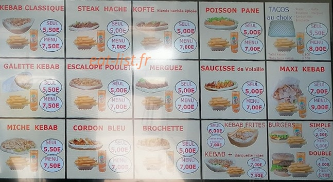 Salengro Kebab — carte page 1