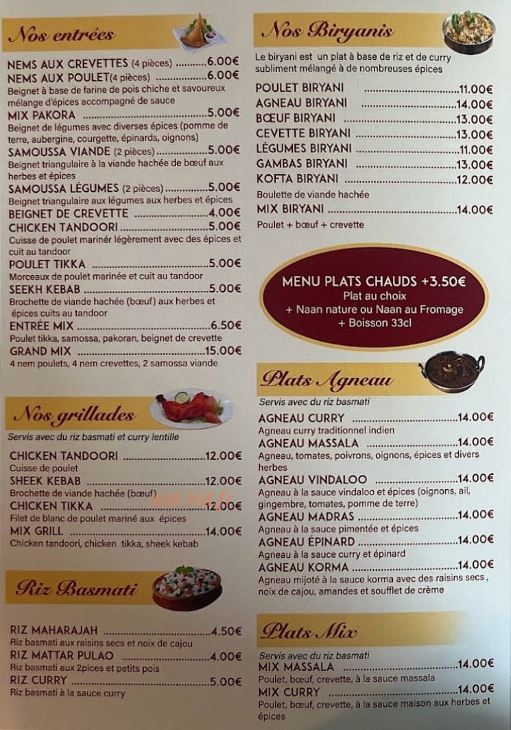 Salengro Tandoori — carte page 3