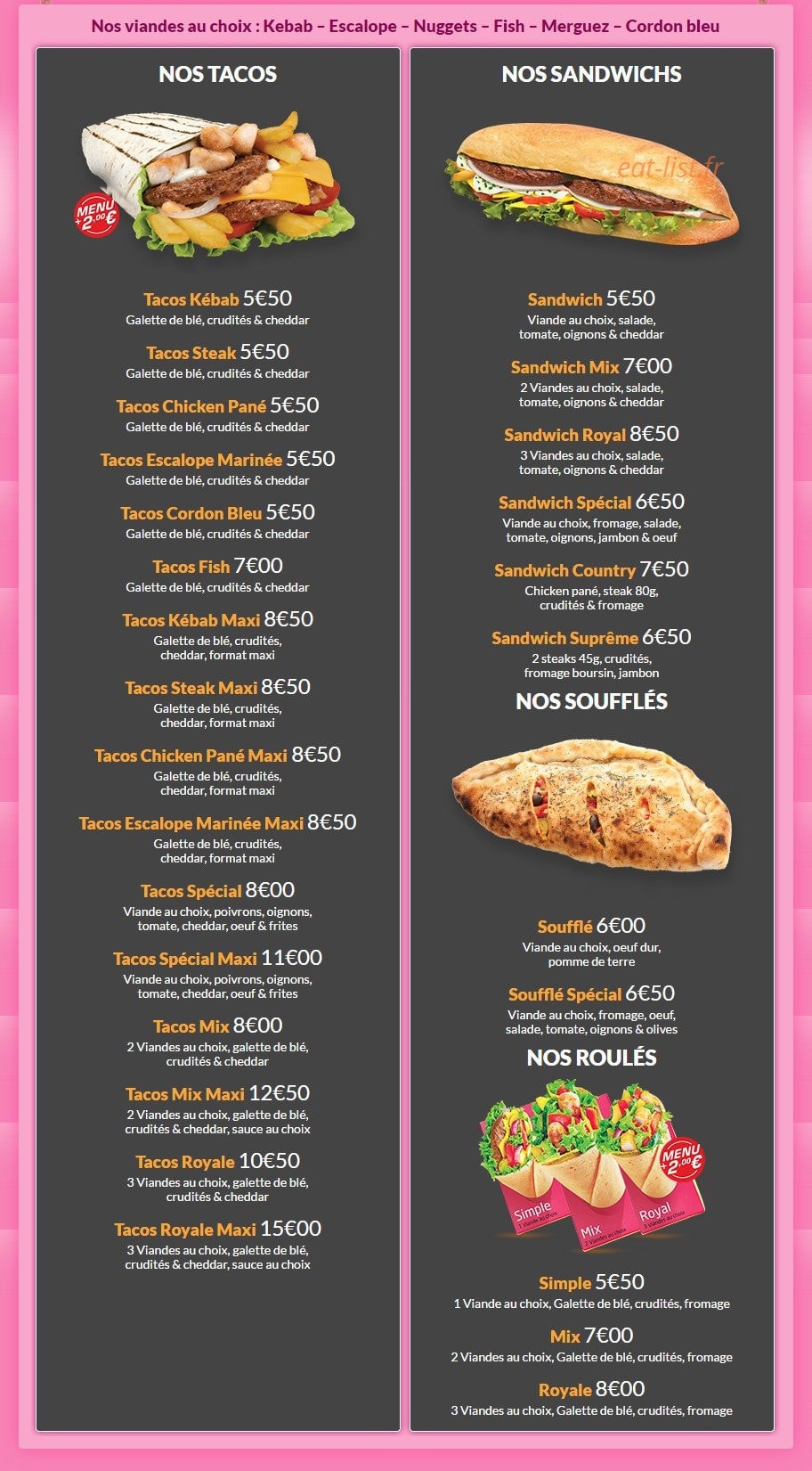 Saveurs Gourmandes — carte page 3