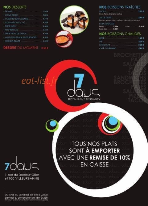Seven Days — carte page 2