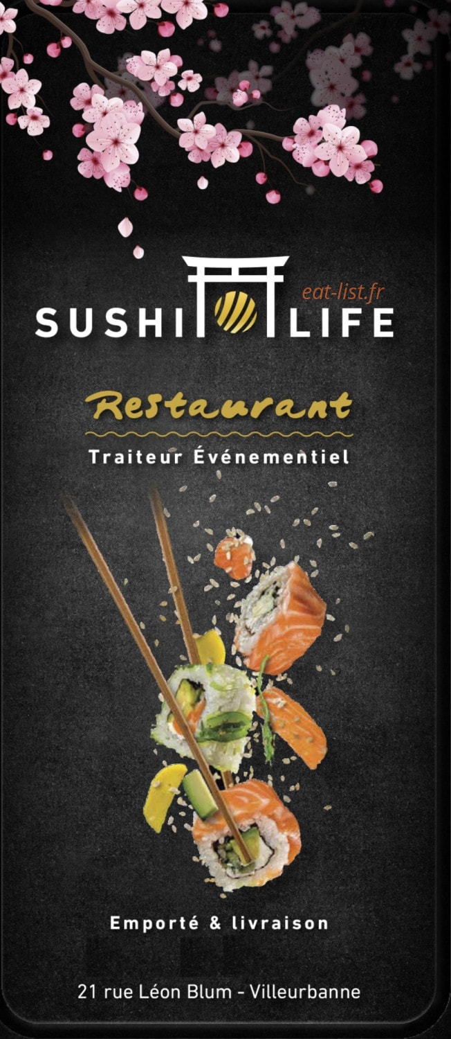 Carte et menu Sushi Life Villeurbanne