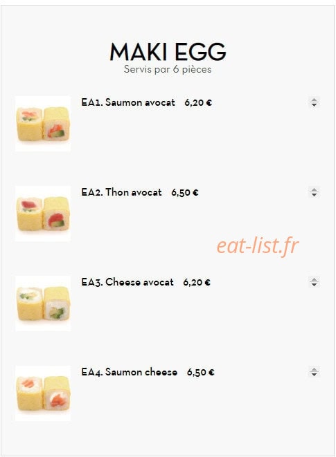 Carte et menu de Sushi Ramen à Villeurbanne — Maki egg