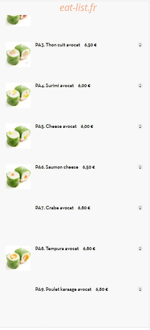 Carte et menu de Sushi Ramen à Villeurbanne — Les printemps rolls