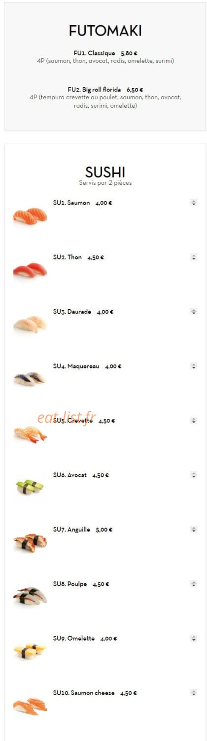 Carte et menu de Sushi Ramen à Villeurbanne — Futomaki et sushi