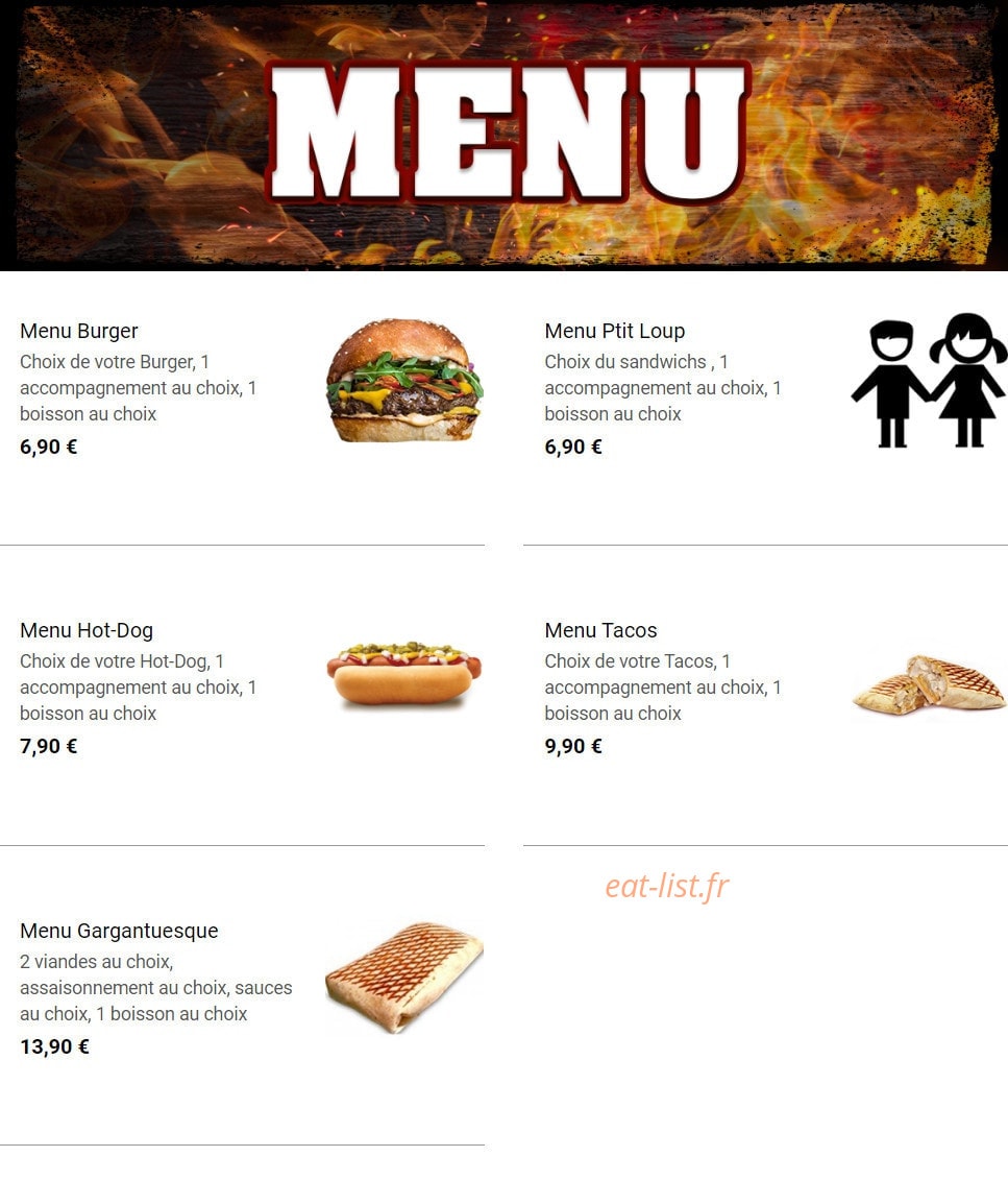Tacos à la Braise — carte page 4