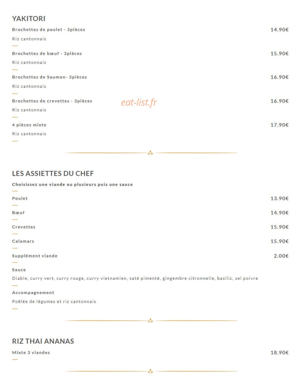 Uncle Thaï — carte page 4