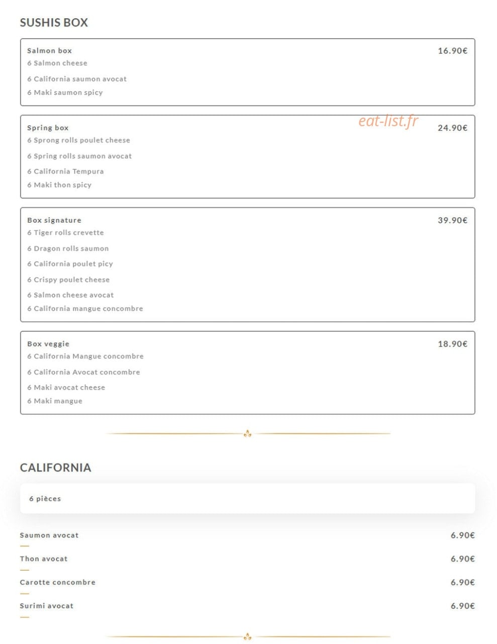 Uncle Thaï — carte page 5
