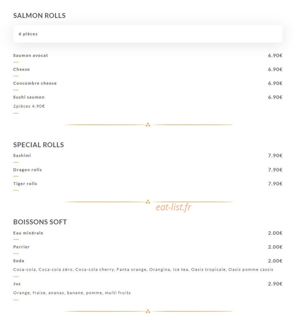 Uncle Thaï — carte page 7