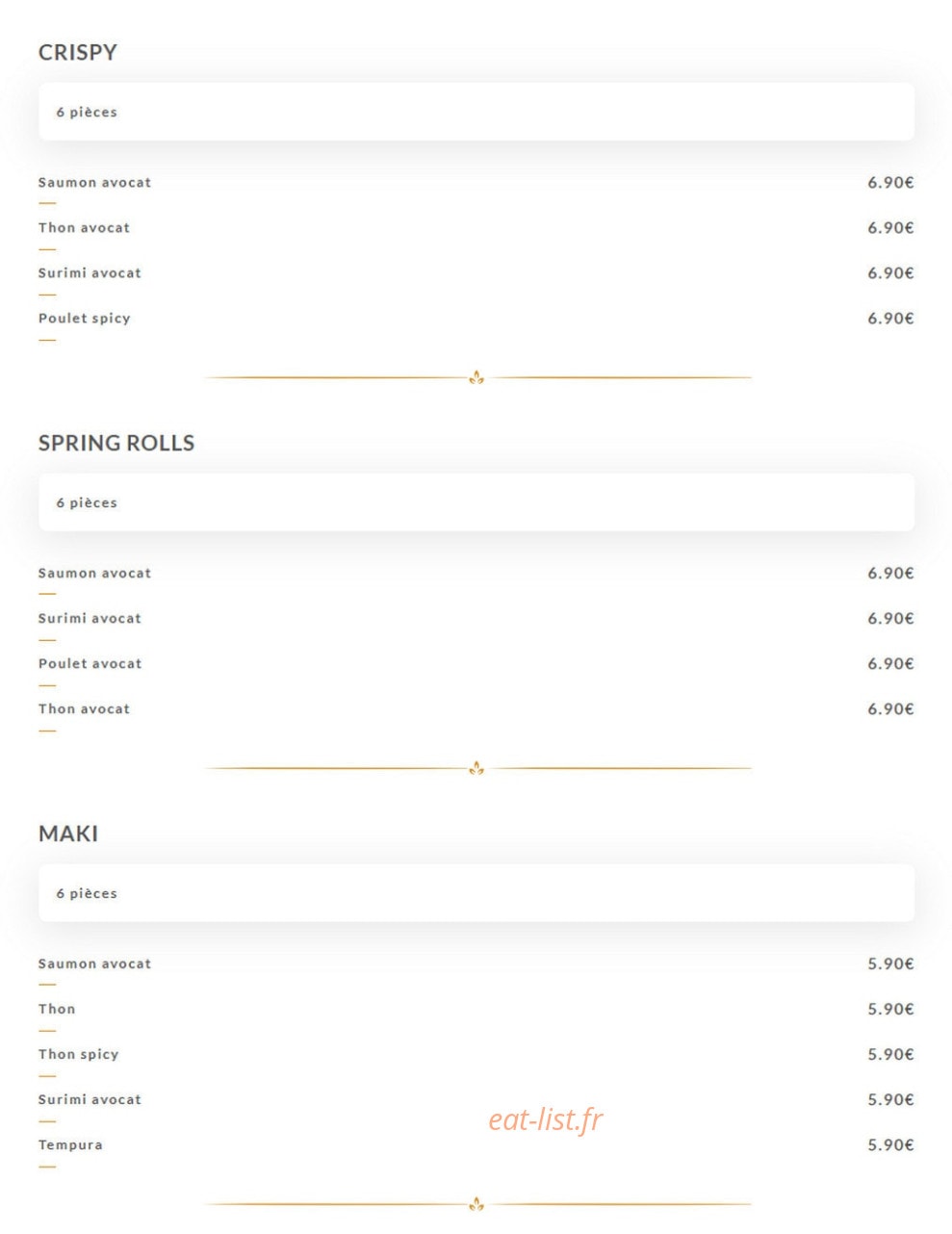 Uncle Thaï — carte page 6