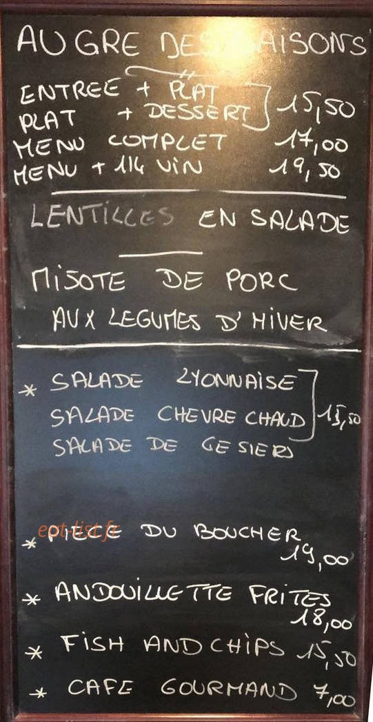 Au gré des saisons — carte page 1