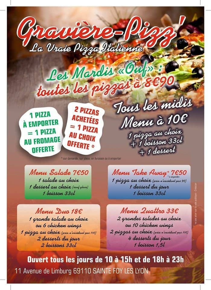 Gravière Pizz' — carte page 1