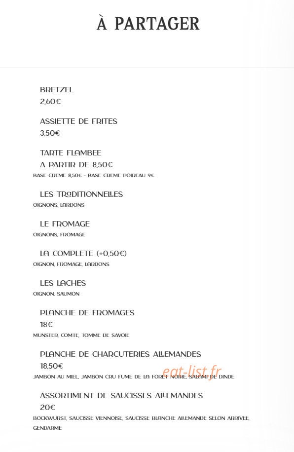 Le Biergarten Lyon — carte page 1