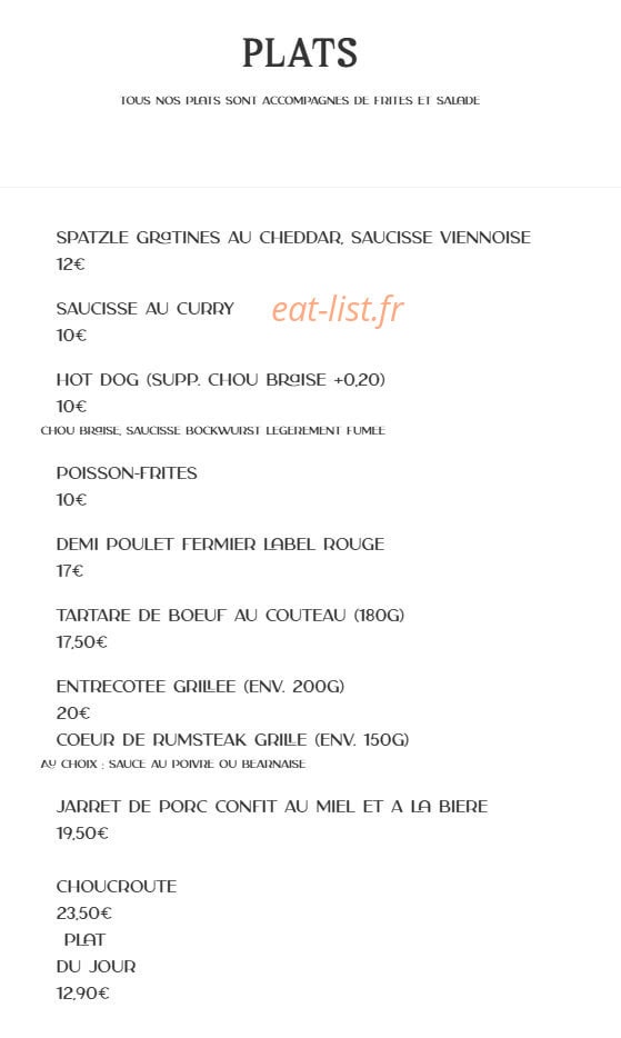 Le Biergarten Lyon — carte page 2