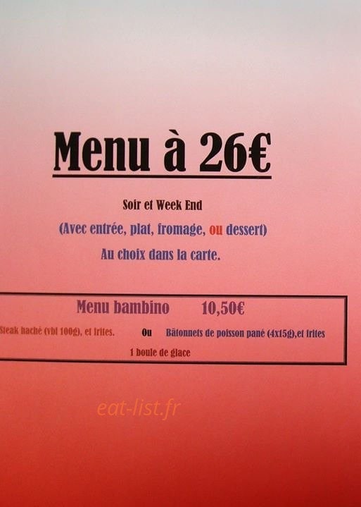 Chez Antoine — carte page 1