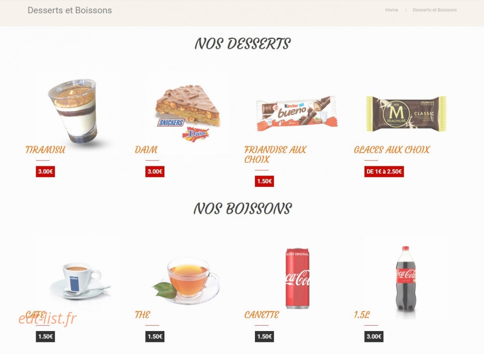 Anas Food — carte page 8