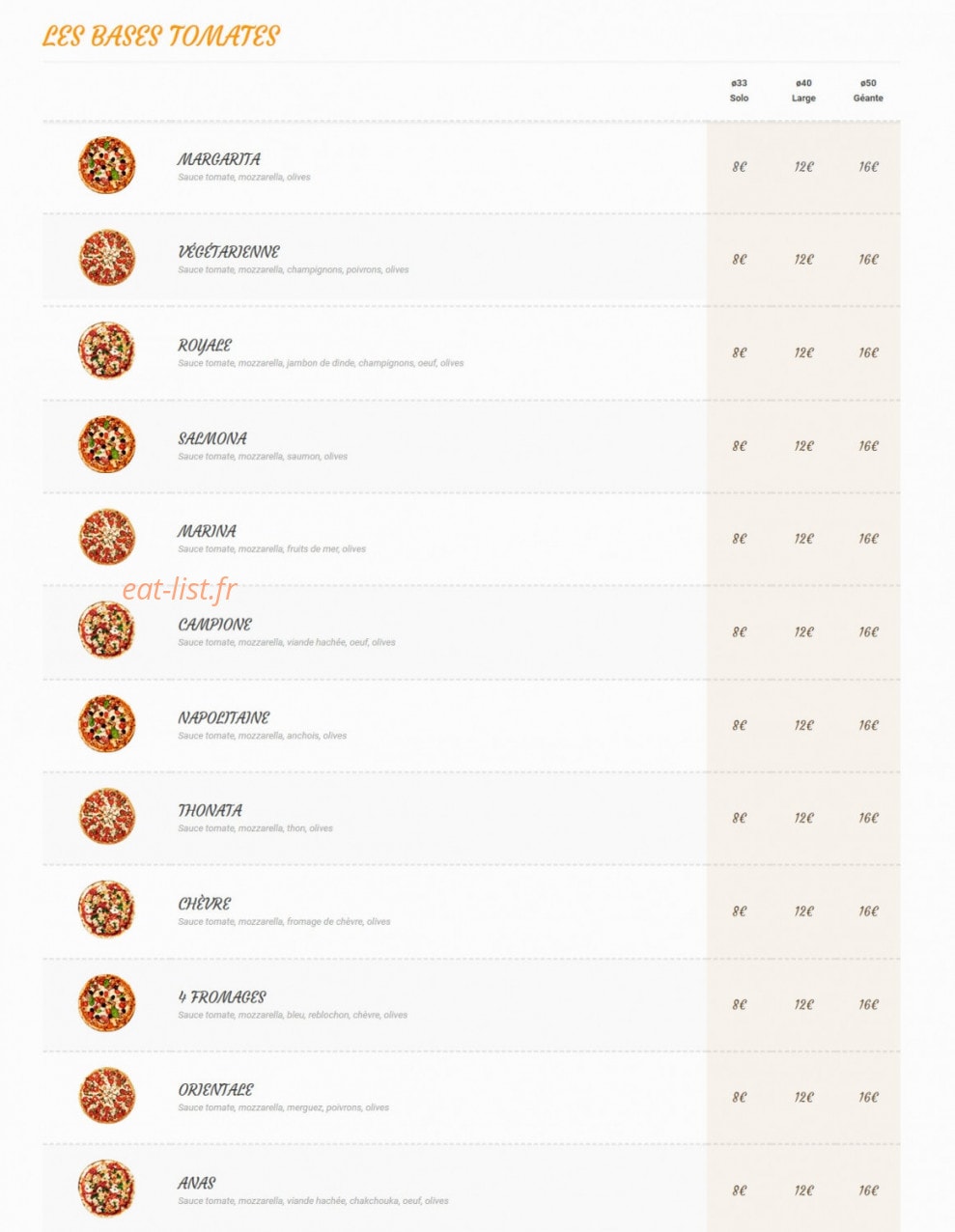 Anas Food — carte page 4