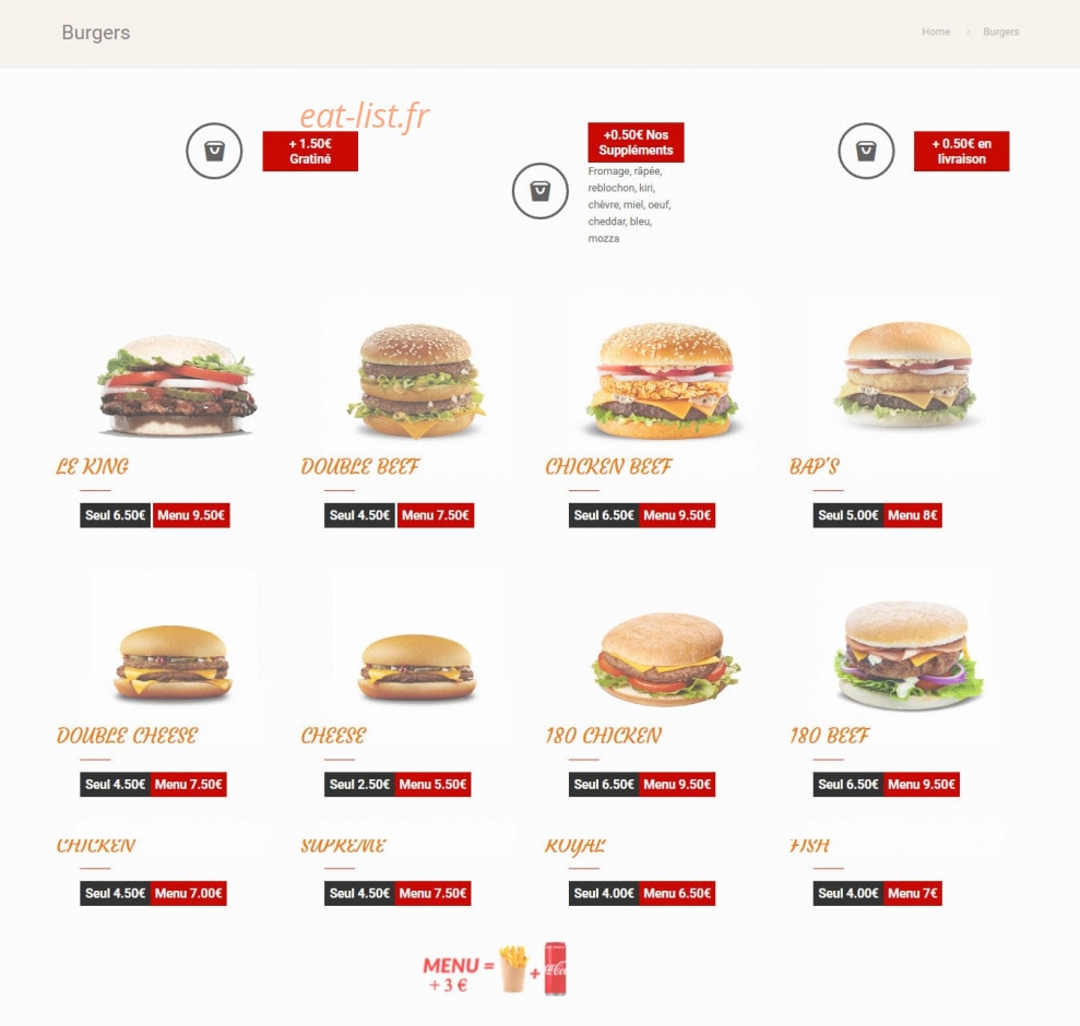 Anas Food — carte page 3