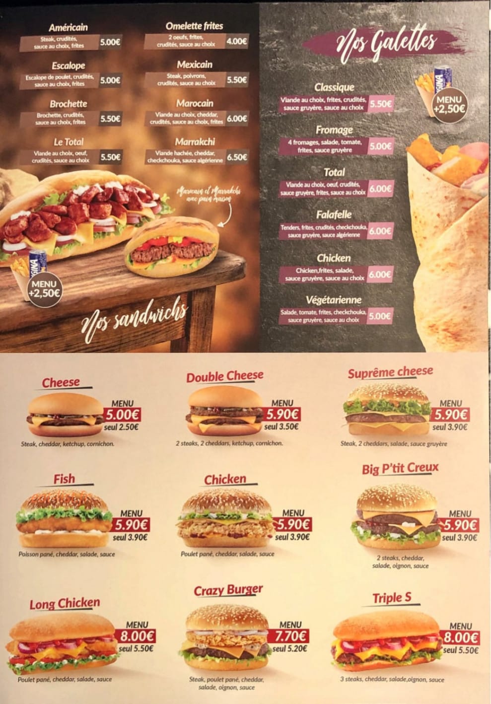 Au Petit Creux — carte page 2