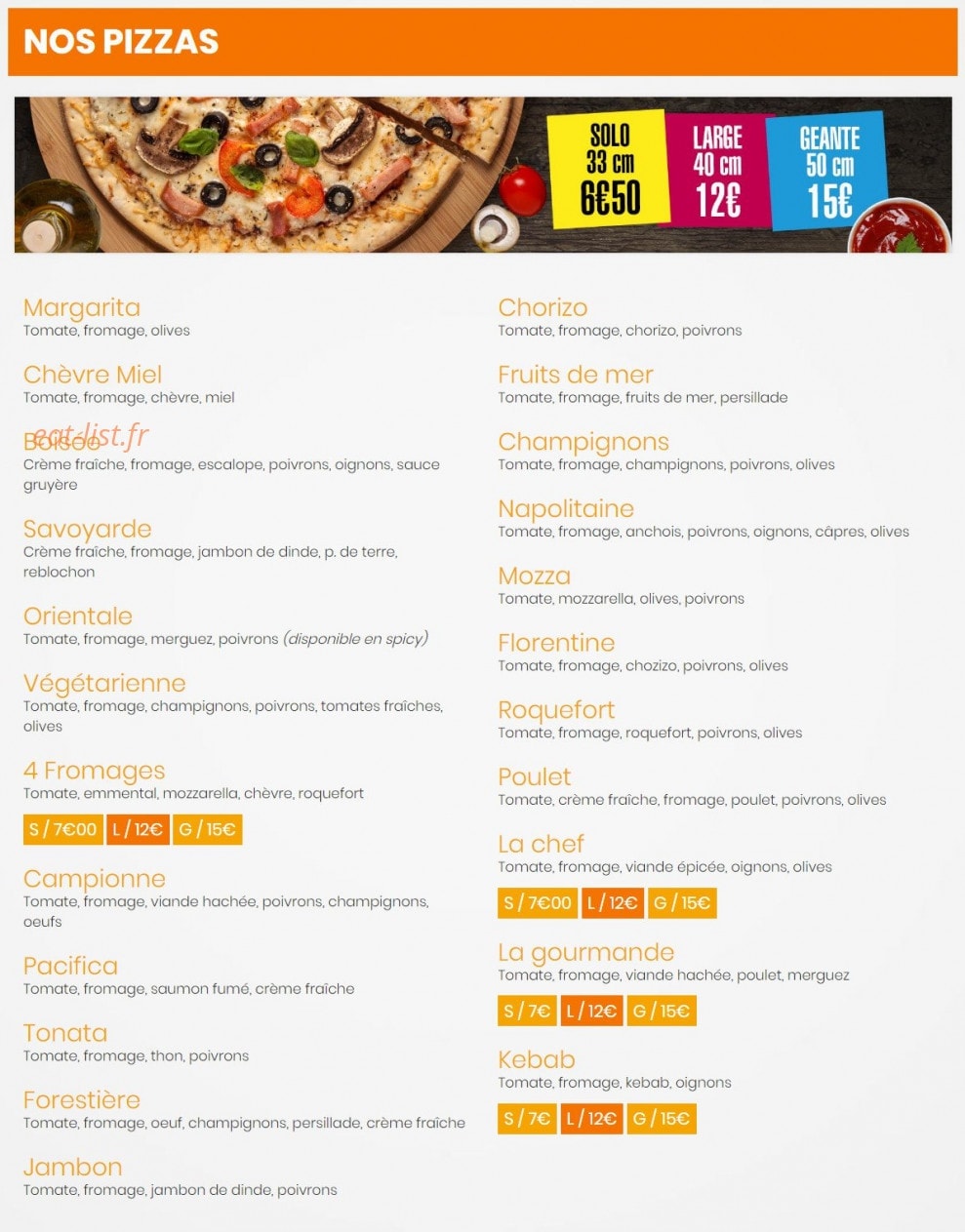 Au Petit gourmand — carte page 1