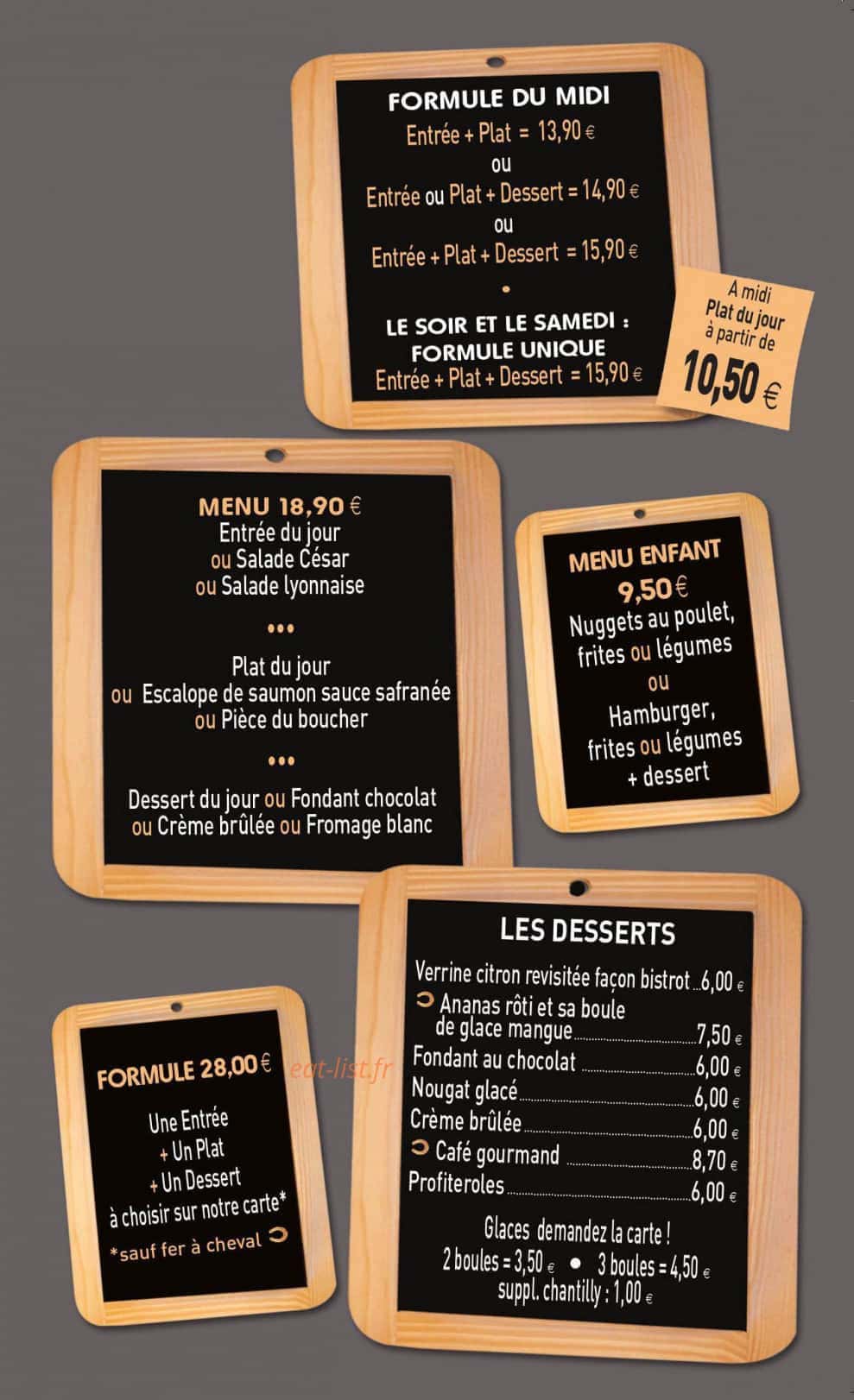 Bistrot de l'hippodrome — carte page 3