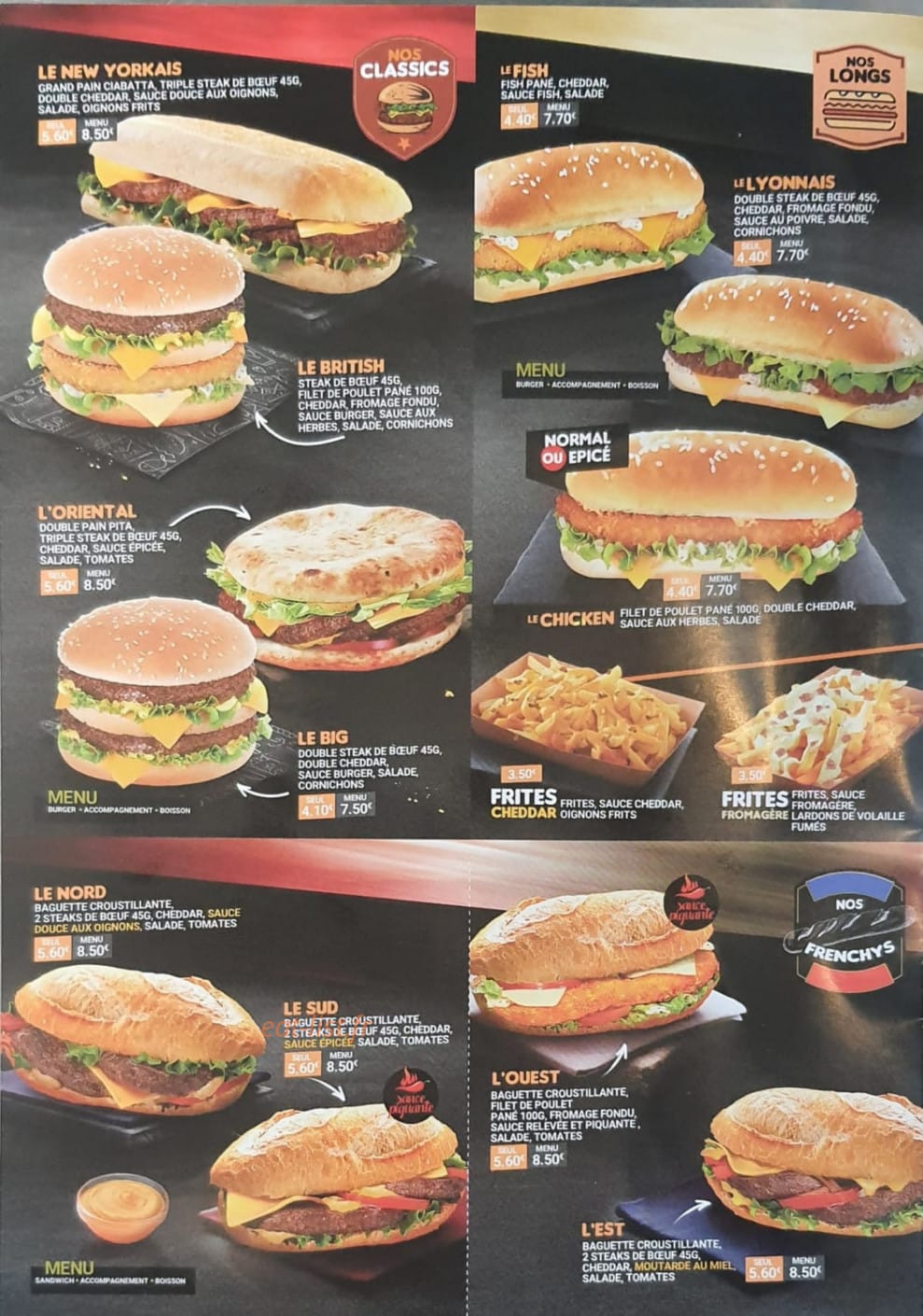 Burger World — carte page 1