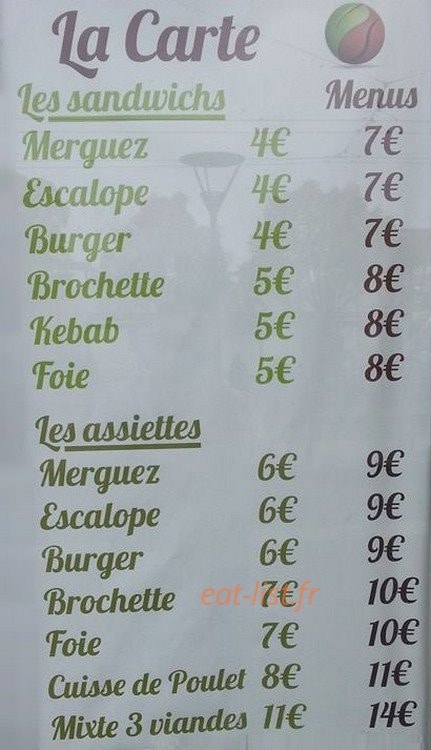 César café — carte page 1
