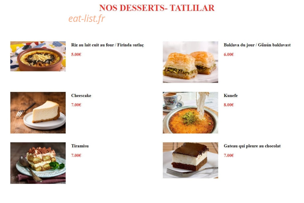 Chez Irfan — carte page 13