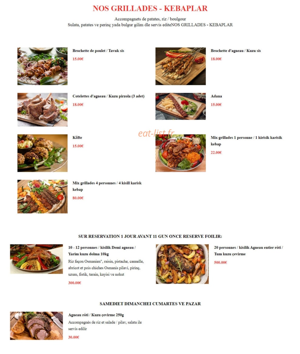 Chez Irfan — carte page 10