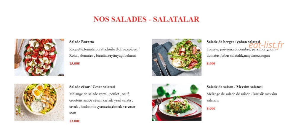Chez Irfan — carte page 7