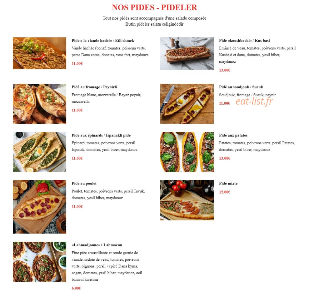 Chez Irfan — carte page 4