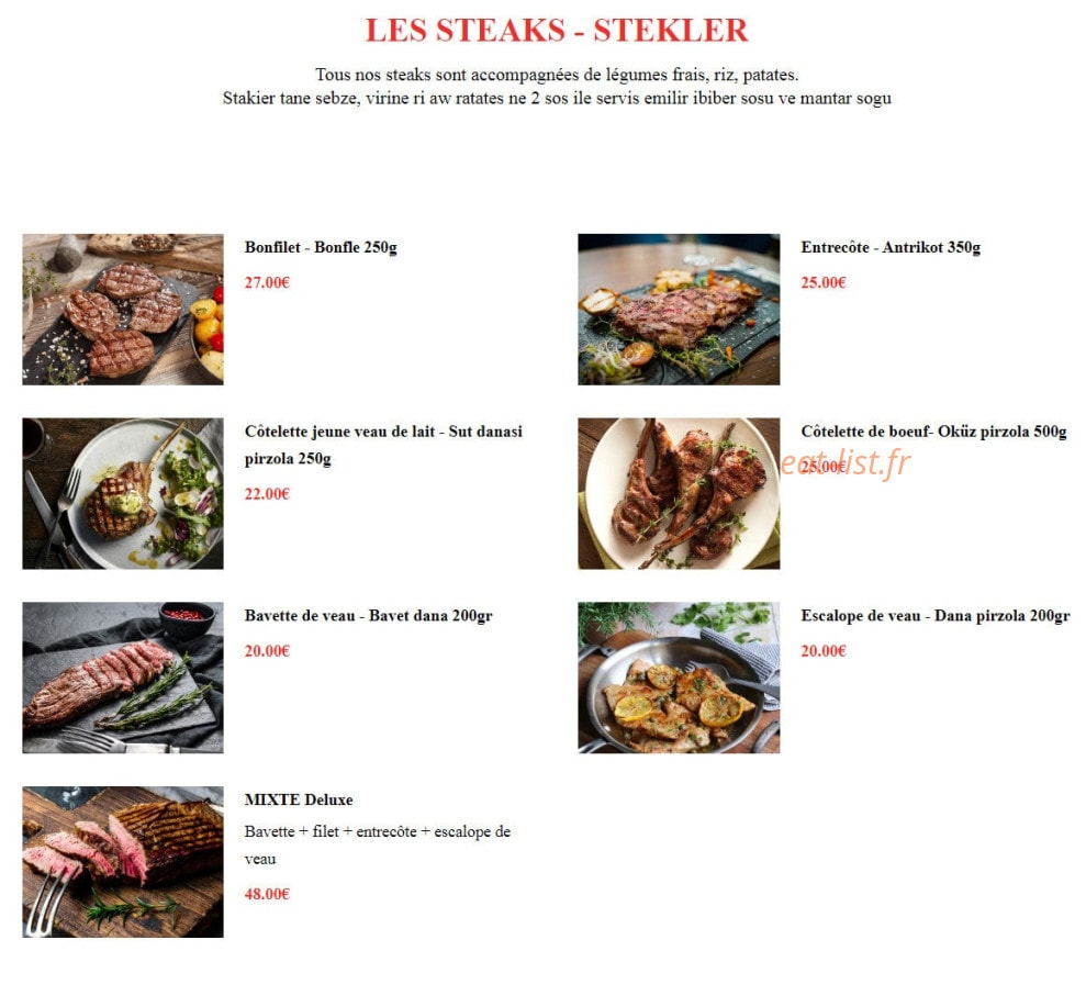 Chez Irfan — carte page 12