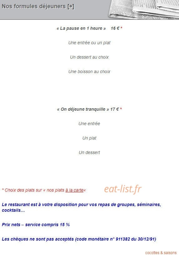 Cocottes et saisons — carte page 1