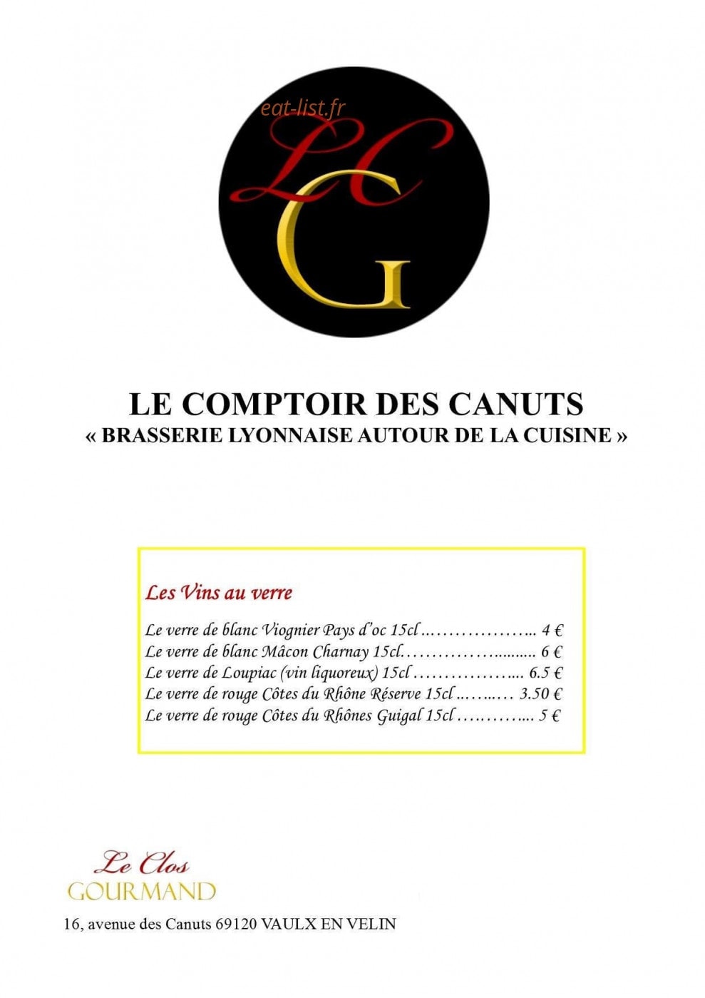 Le Clos Gourmand — carte page 4