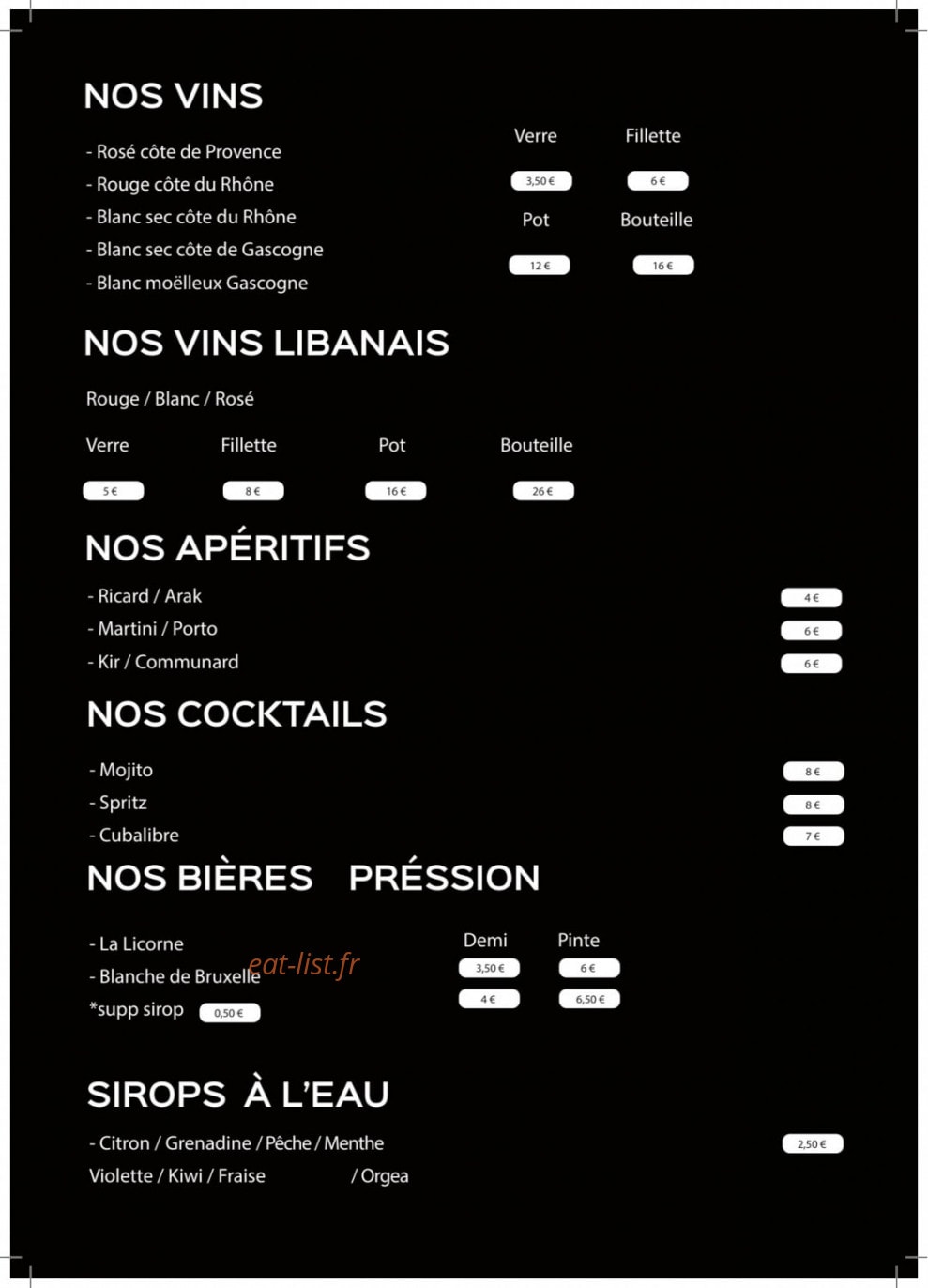 Le lunch lib’ — carte page 11