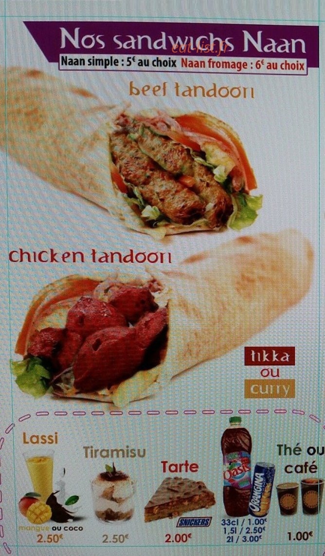 Le Spécial Tandoori — carte page 2