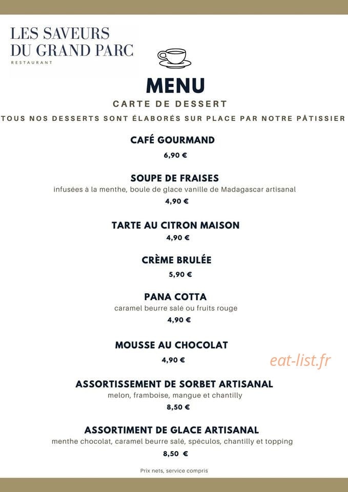Les saveurs du grand parc — carte page 4