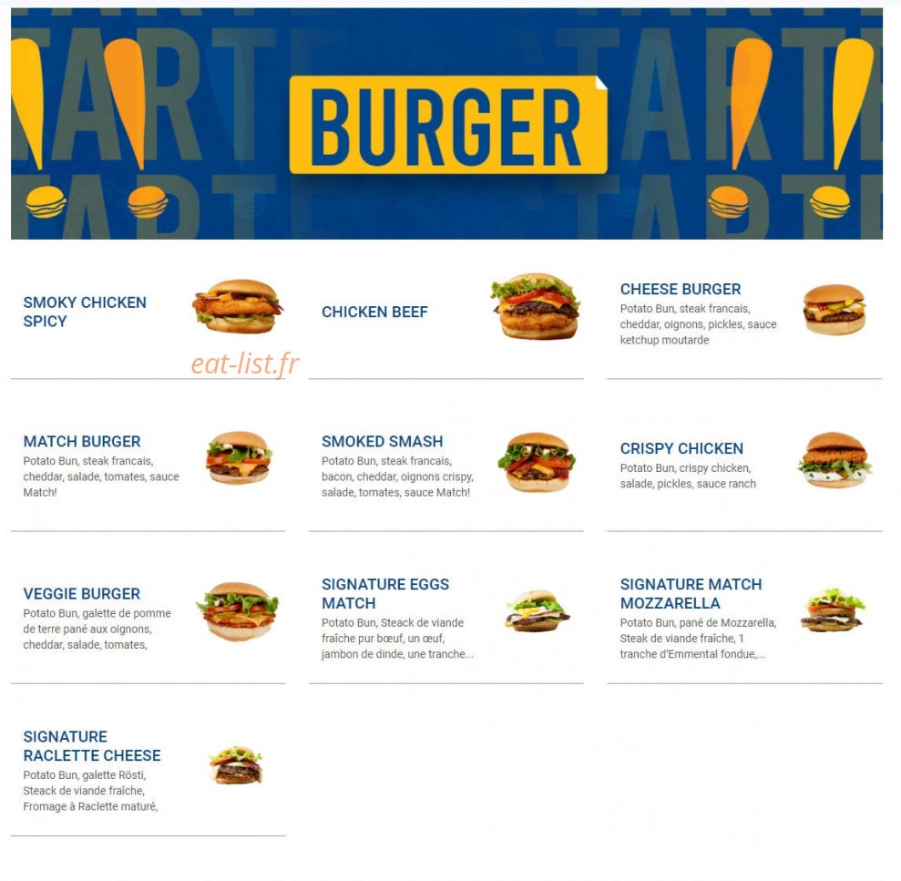 Match Burger — carte page 4