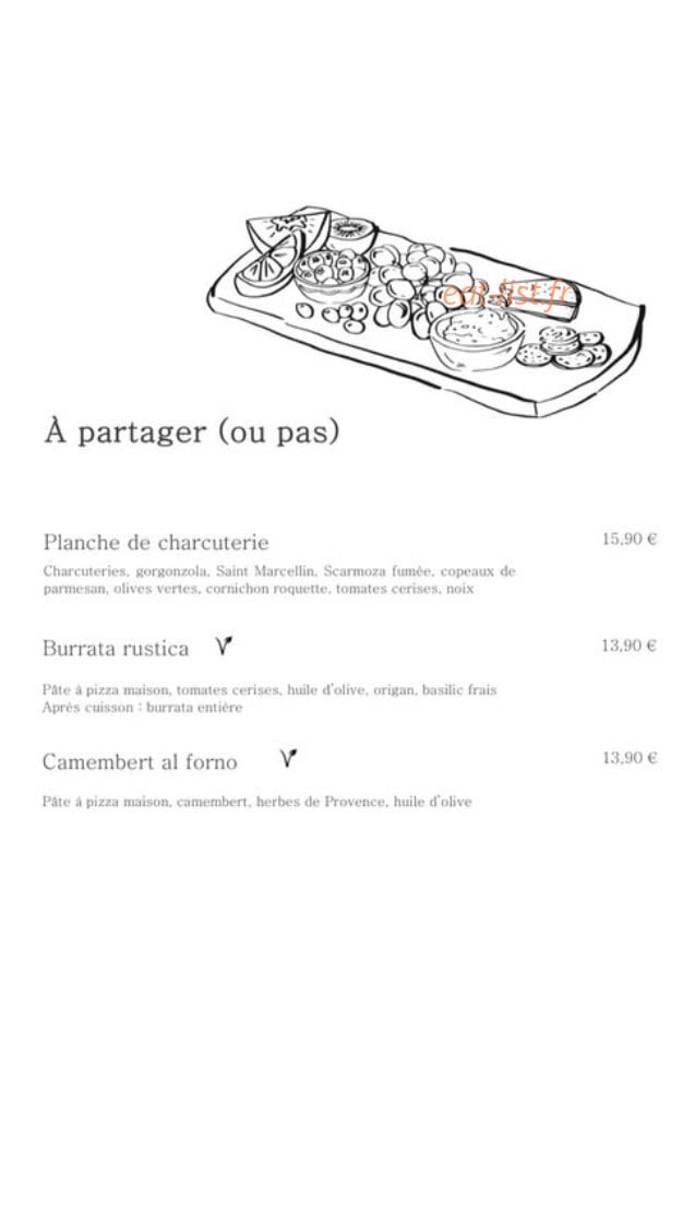 Carte et menu de Tutti italia à Vaulx en Velin — A partager