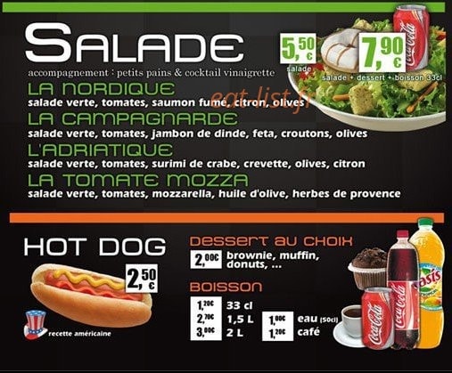 Urban Pizza — carte page 2
