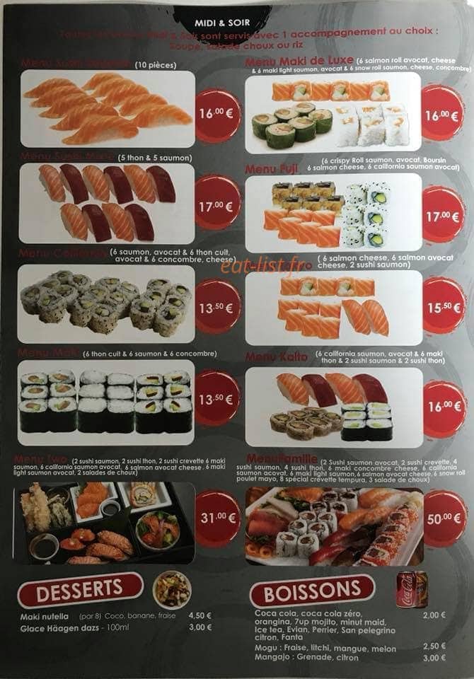 Vos Sushi — carte page 3